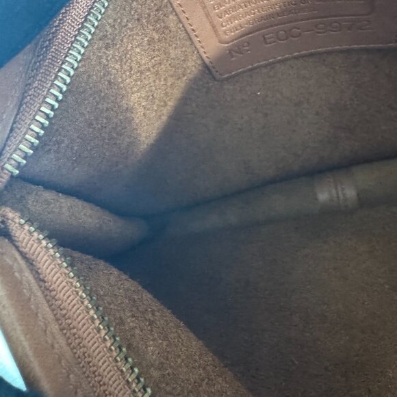 Authenitc Vintage Coach 9972 British Brown Leather Zip Top Clutch Bag - Picture 12 of 14